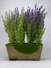 Artificial Lavender in Rustic Brown Planter